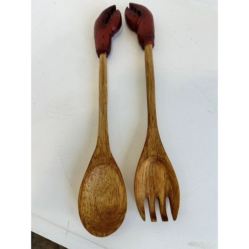 Crab‎ Or Lobster Handled Wooden Spoon (Set Of 2)